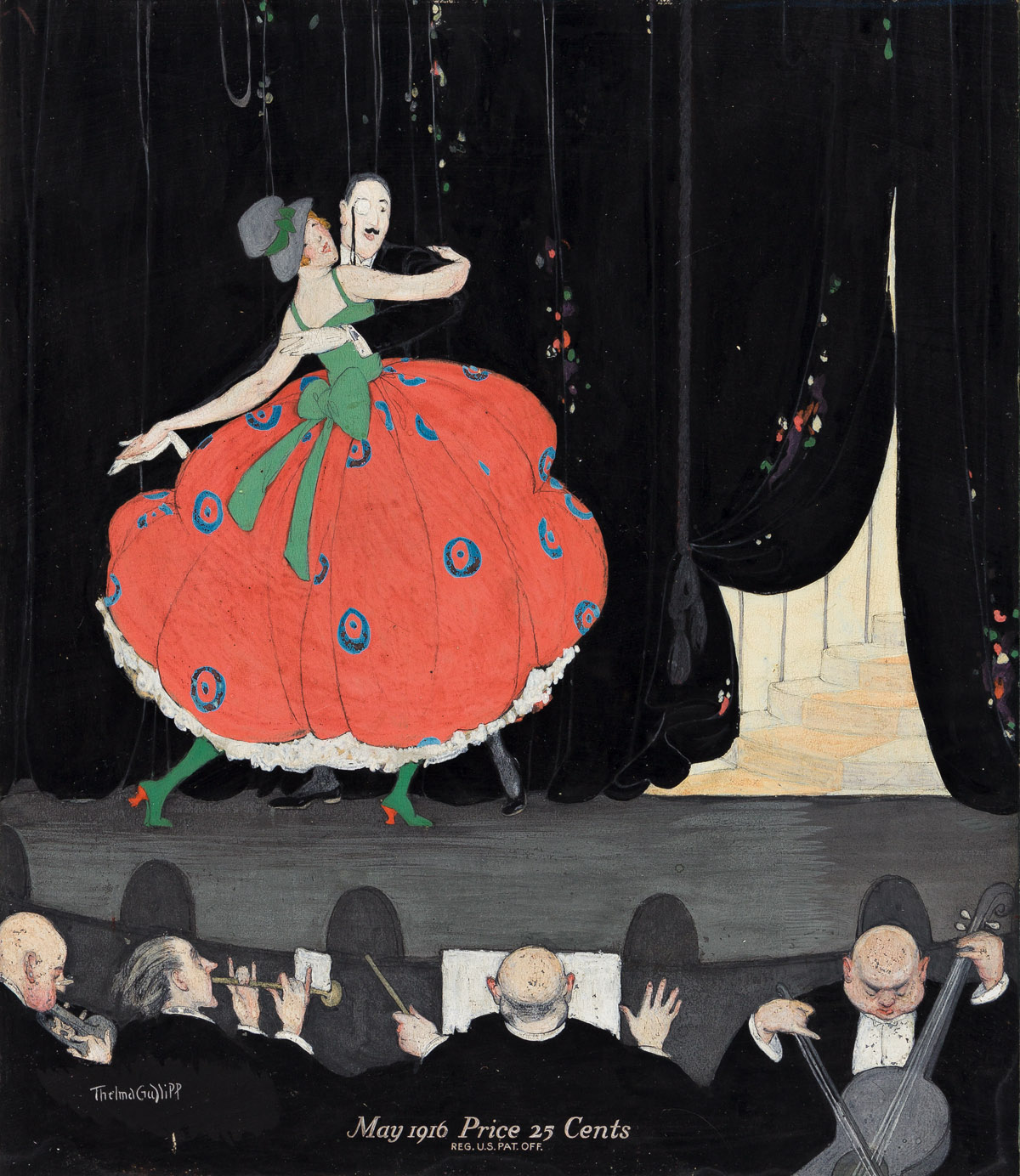 THELMA CUDLIPP (1892-1983) Dancers on Stage.  [VANITY FAIR / COVER ART / AMERICAN ARTIST / WOMAN ARTIST]
